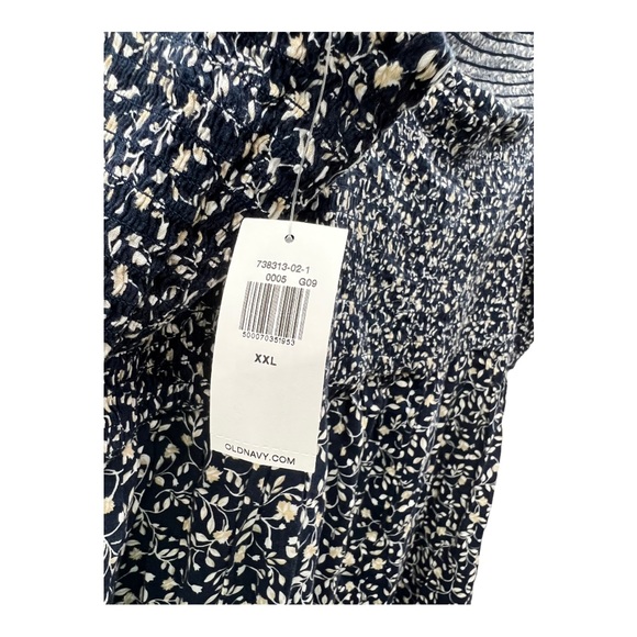 OLD NAVY jumpsuit size XXL sleeveless blue with flowers print NWT - Picture 3 of 16